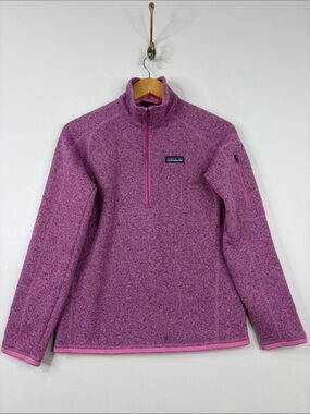 Patagonia Better Sweater Womens Small Marble Pink 1/4 Zip Fleece Pullover Jacket